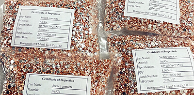 Pangiriman stabil kanggo kontak perak AgCu Bimetal paku keling